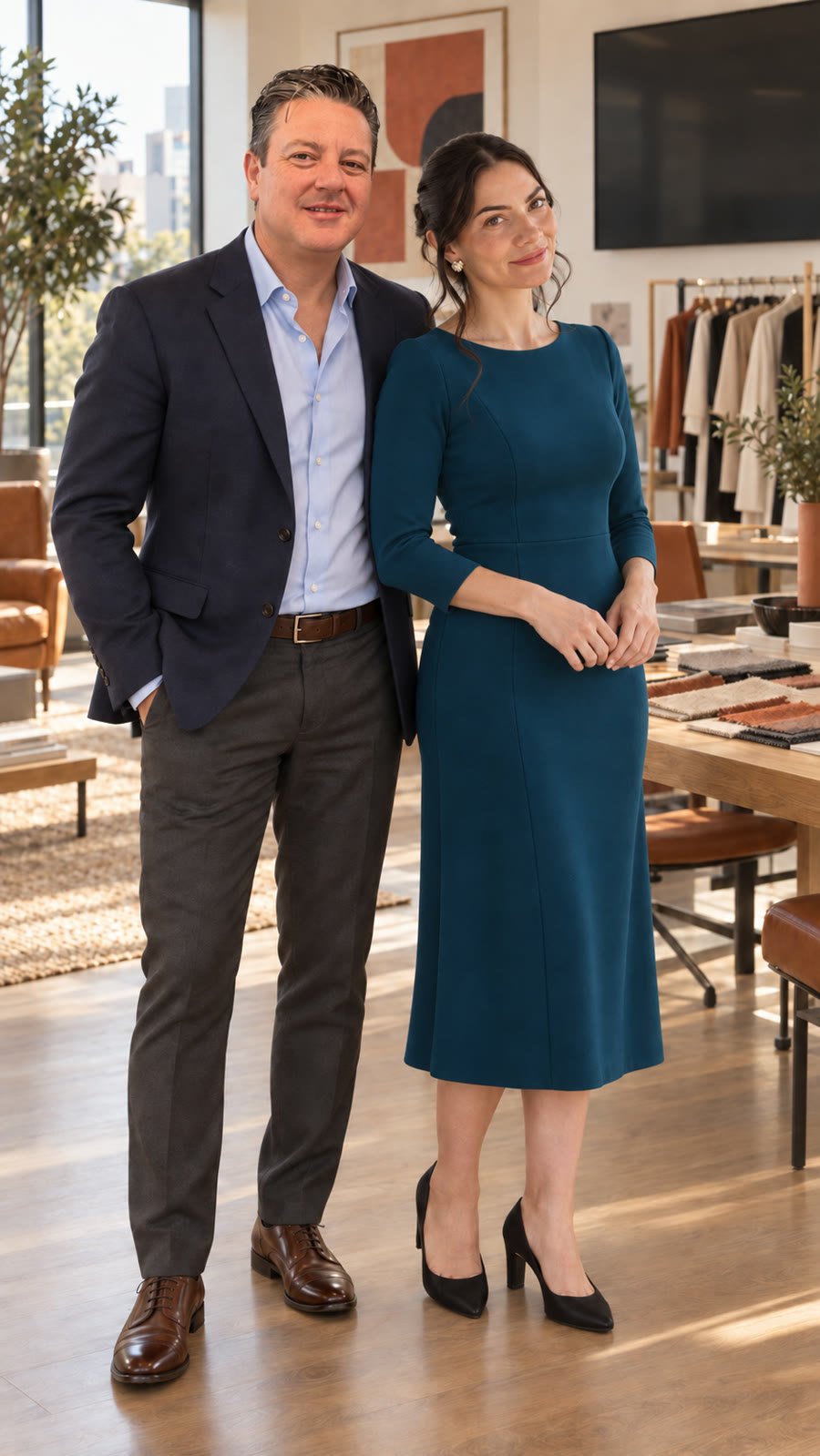 Andrés y María José en el estudio de 99w3b